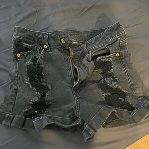 American Eagle Outfitters Black Distressed Women's Shorts